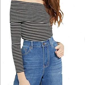 ‼️SOLD‼️NWT Polly & Esther Fold Over Off The Shoulder Top